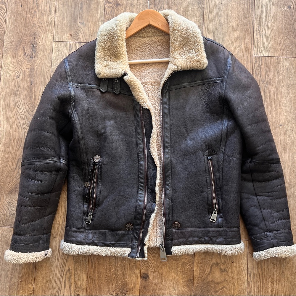 Gorgeous Shearling Bomber 38 Medium Genuine